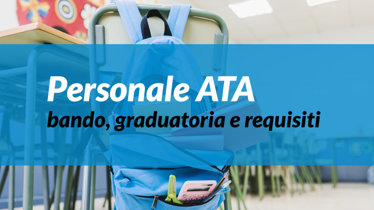 Bando graduatorie personale ATA terza fascia 2021, domanda dal 22 Marzo